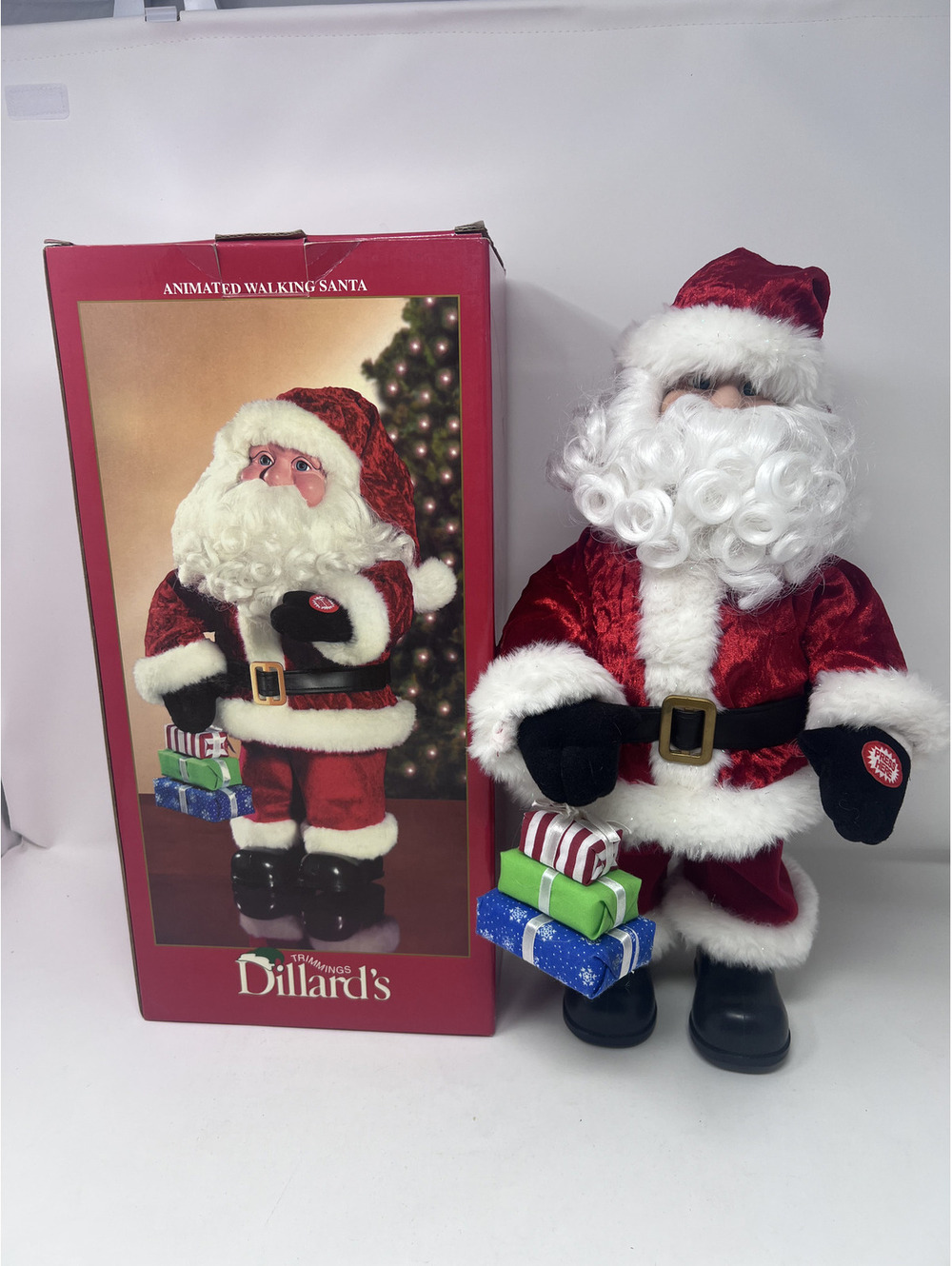 Dillard's Animated Walking Santa 16" Christmas Decoration